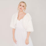 Ivory faux fur bridal jacket - Liberty in Love