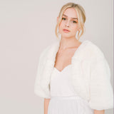 Ivory faux fur bridal jacket - Liberty in Love