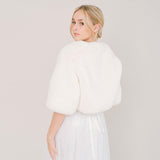 Ivory faux fur bridal jacket - Liberty in Love