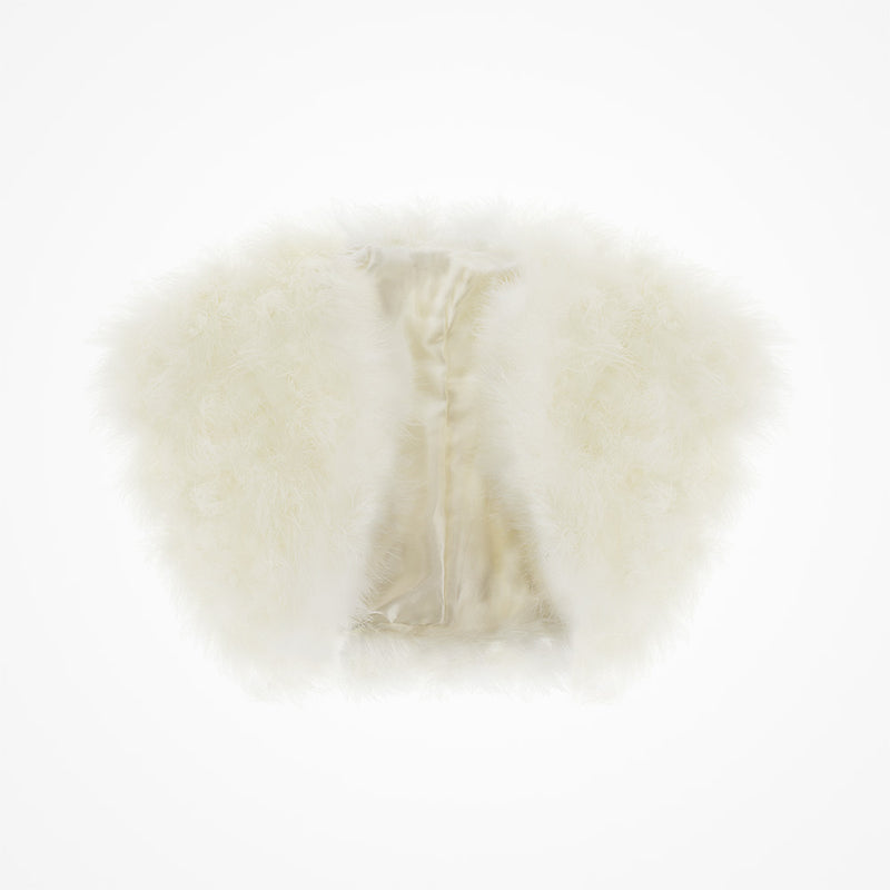 Ivory feather bridal bolero plus (size 16-24) - Liberty in Love