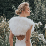 Ivory feather bridal bolero plus (size 16-24) - Liberty in Love