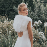 Ivory feather bridal bolero plus (size 16-24) - Liberty in Love