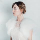 Ivory feather bridal bolero plus (size 16-24) - Liberty in Love