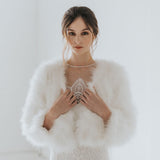 Ivory feather bridal jacket - Liberty in Love