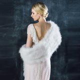 Ivory long feather bridal wrap - Liberty in Love