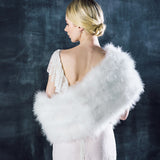 Ivory long feather bridal wrap - Liberty in Love