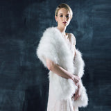 Ivory long feather bridal wrap - Liberty in Love