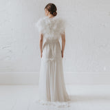 Ivory ostrich feather bridal bolero - Liberty in Love