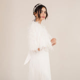 Ivory ostrich feather bridal cape - Liberty in Love