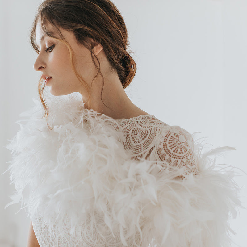 Feather stole wedding outlet