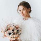 Ivory ostrich feather bridal jacket - Liberty in Love