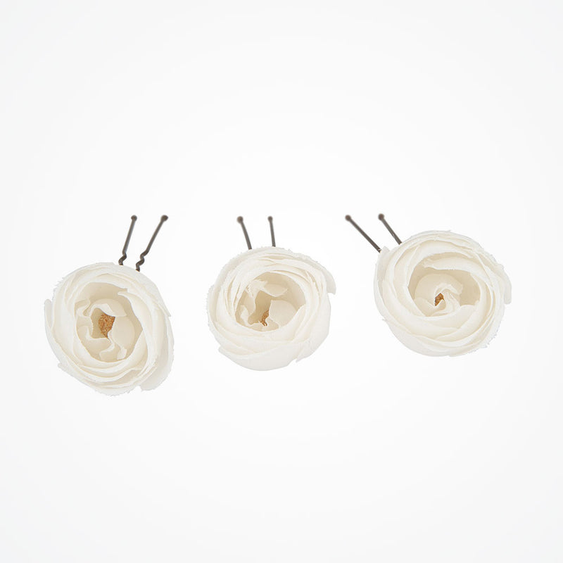 Ivory rose bud hair pins - Liberty in Love