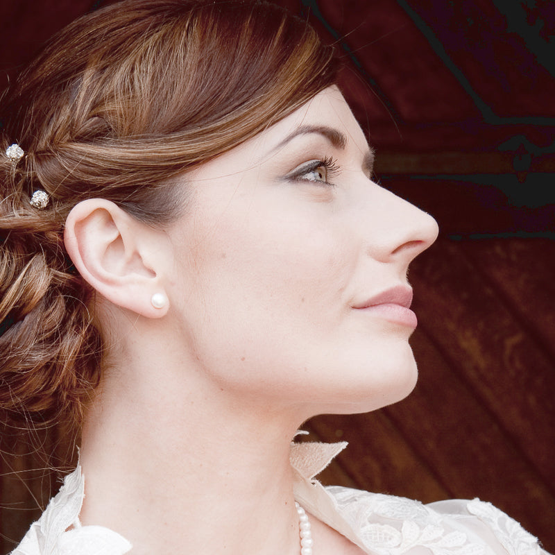 Ivory elegance pearl earrings (silver) - Liberty in Love
