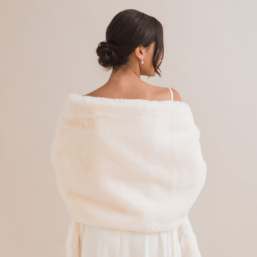 Ivory fur shawl clearance