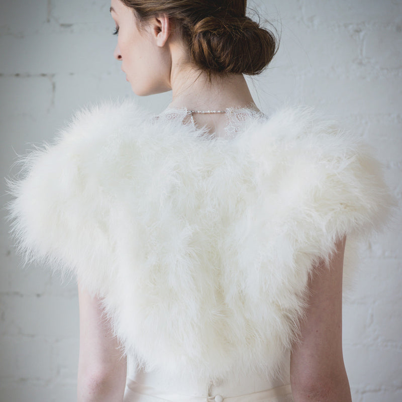 Navy feather bridal bolero XS - (size 6-8) - Liberty in Love