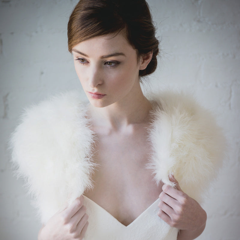 Red feather bridal bolero - Liberty in Love