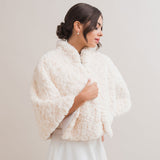 Ivory textured faux fur cape - Liberty in Love