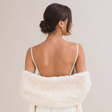 Ivory textured faux fur slim stole - Liberty in Love
