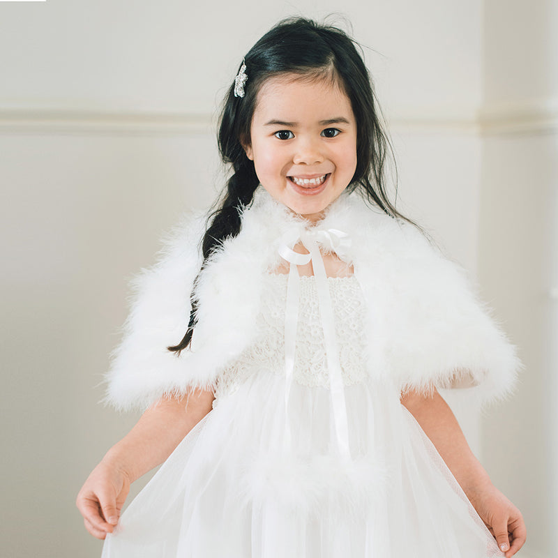 Girls ivory feather cape - Liberty in Love