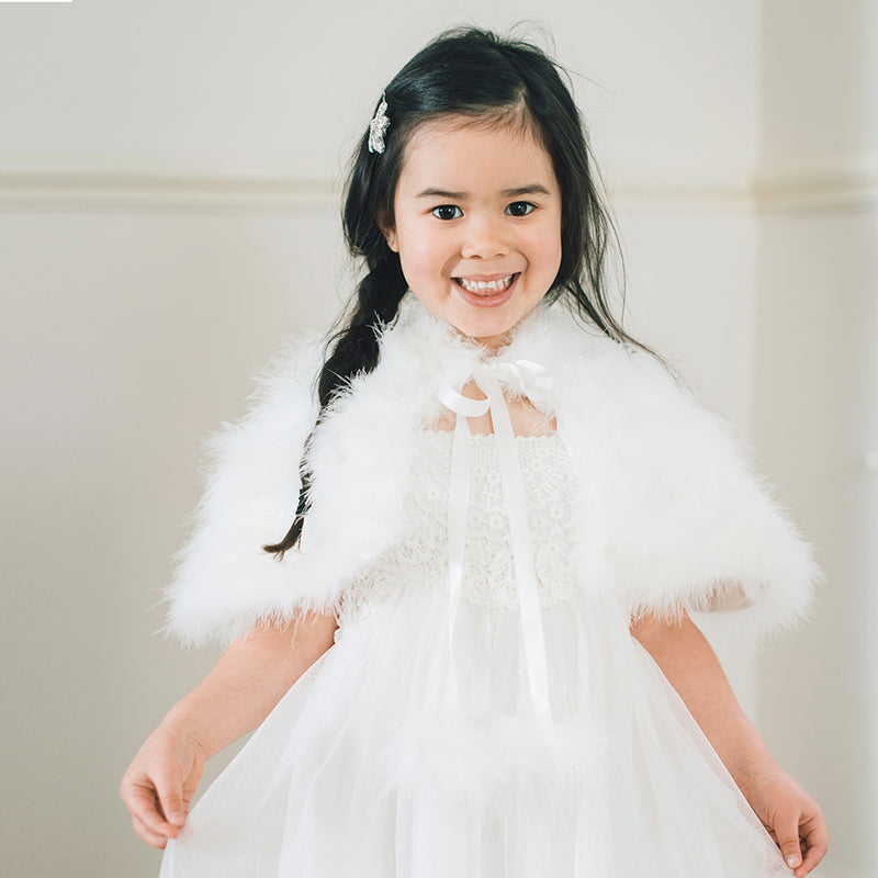 Chloé - Girls Ivory Cotton Knit Cape | Childrensalon Chloé - Girls Ivory Cotton Knit Cape | Childrensalon