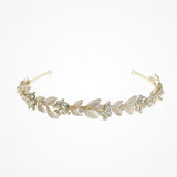 Jacinta golden vine of leaves and clustered crystals headband - Liberty in Love