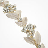 Jacinta golden vine of leaves and clustered crystals headband - Liberty in Love