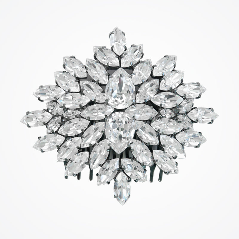 Deco crystal wedding comb (black) - Liberty in Love