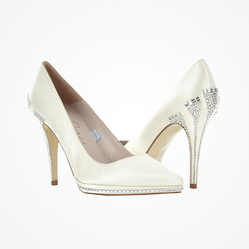 Joanie platform deco crystal embellished vintage point courts - Liberty in Love