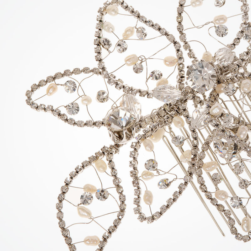 Piper crystal fan bridal hair comb - Liberty in Love