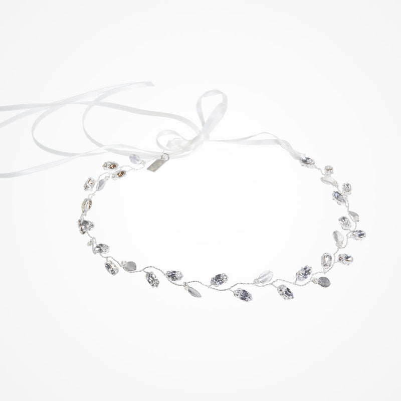 Juniper crystal and silvered leaves hair vine - Liberty in Love
