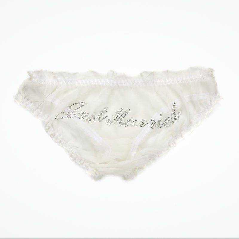 'Just Married' bridal knickers (ivory silk chiffon) - Liberty in Love