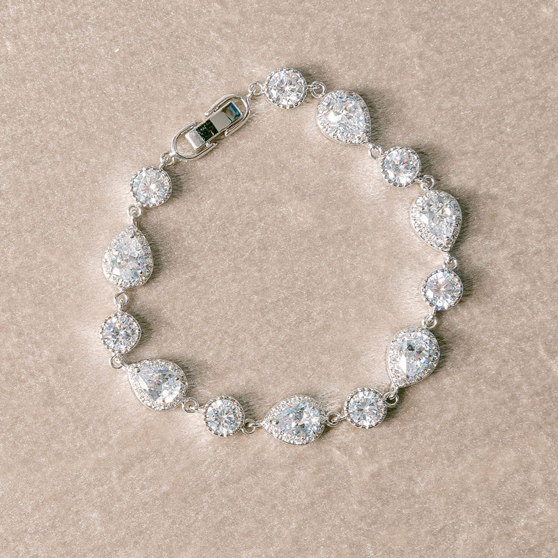 Kaia pear and round crystal bracelet - Liberty in Love