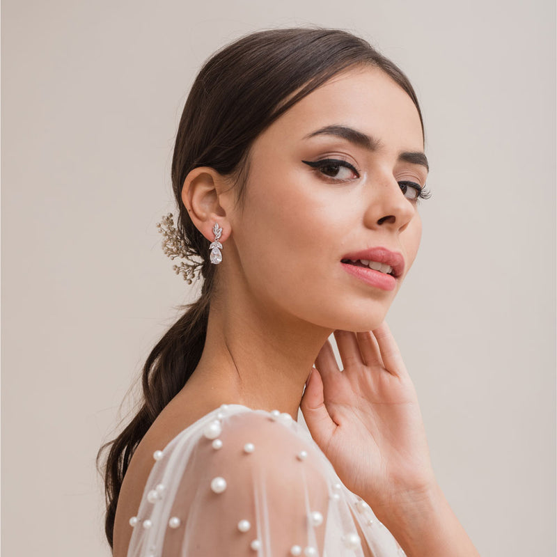 Kairi floral crystal teardrop earrings - Liberty in Love