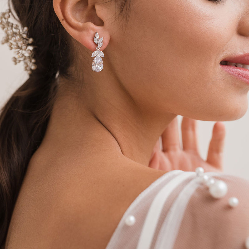 Kairi floral crystal teardrop earrings - Liberty in Love