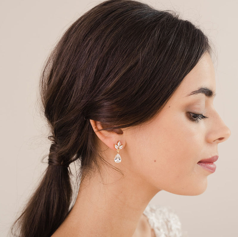Kapika CZ drop earrings (gold) - Liberty in Love