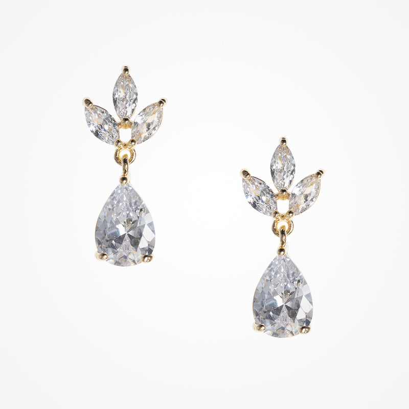 Kapika CZ drop earrings (gold) - Liberty in Love