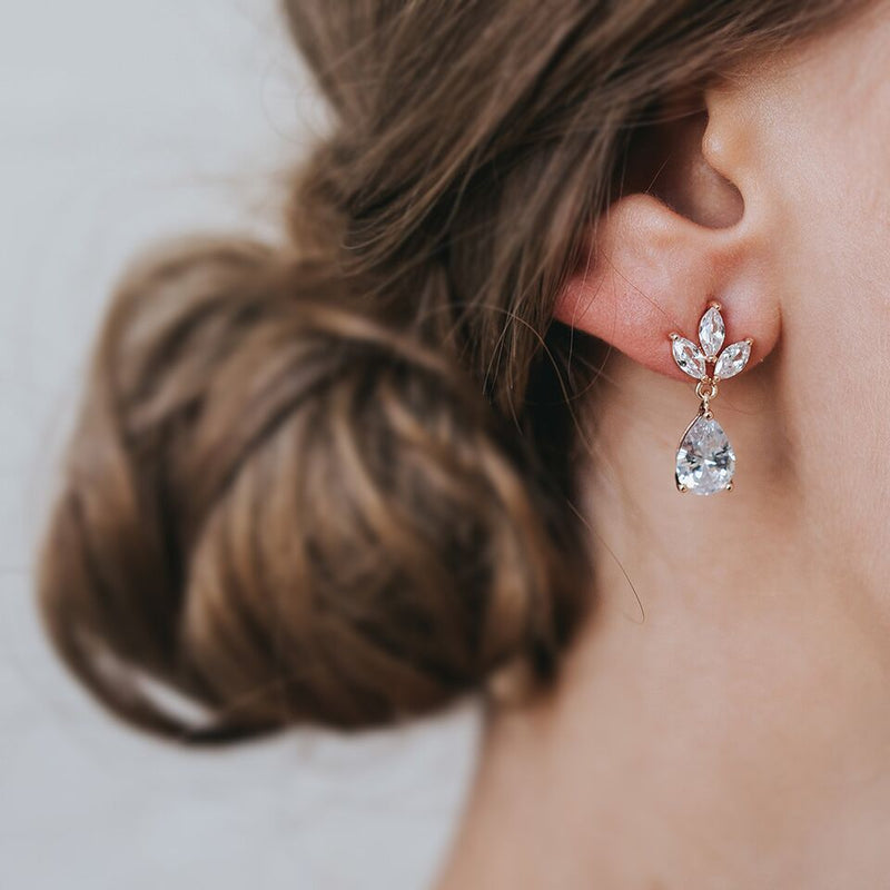 Kapika CZ drop earrings (rose gold) - Liberty in Love