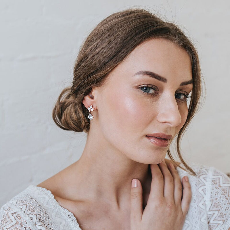 Kapika CZ drop earrings (rose gold) - Liberty in Love