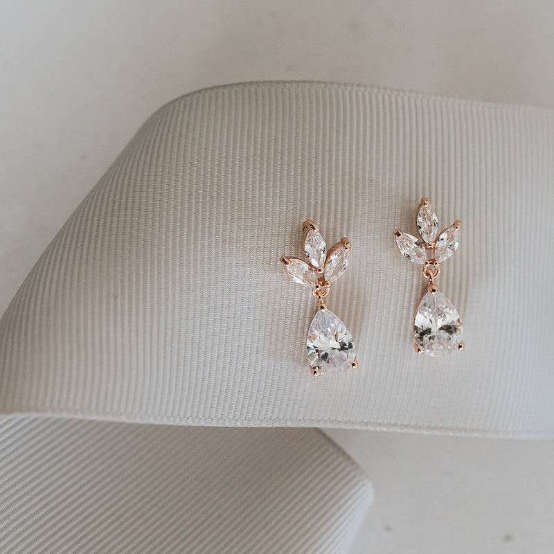 Kapika CZ drop earrings (rose gold) - Liberty in Love