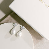 Kapika CZ and teardrop pearl earrings (silver) - Liberty in Love