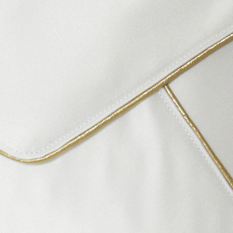 Katerina ivory satin clutch with gold piping - Liberty in Love
