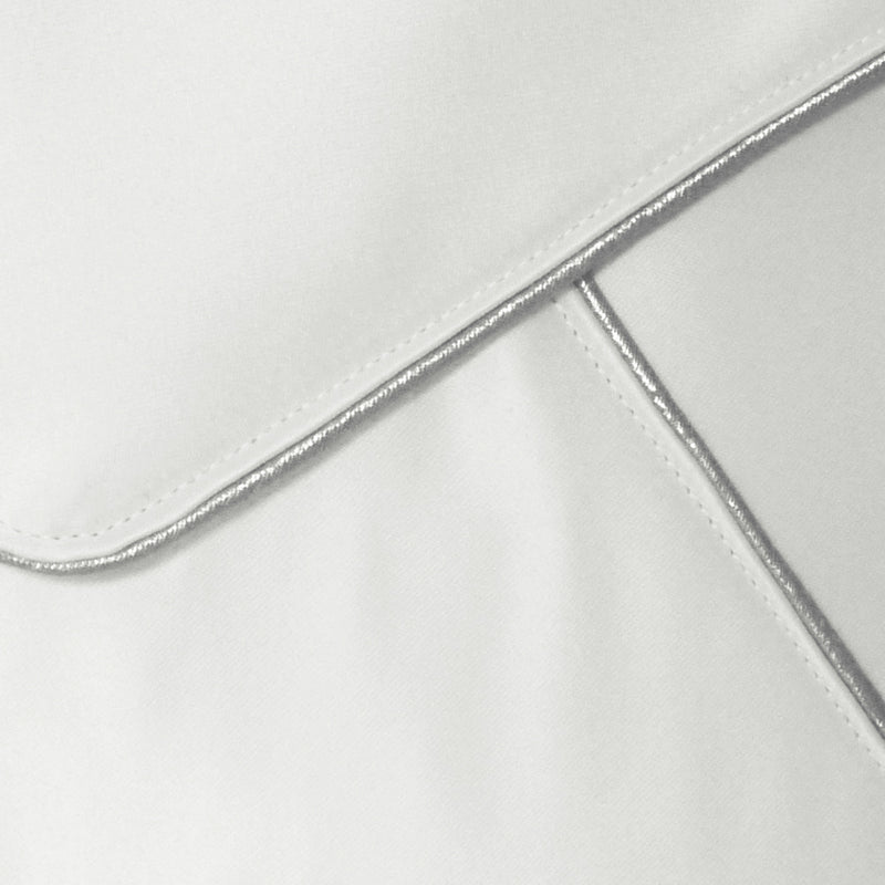 Katerina ivory satin clutch with silver piping - Liberty in Love