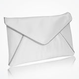 Katerina ivory satin clutch with silver piping - Liberty in Love