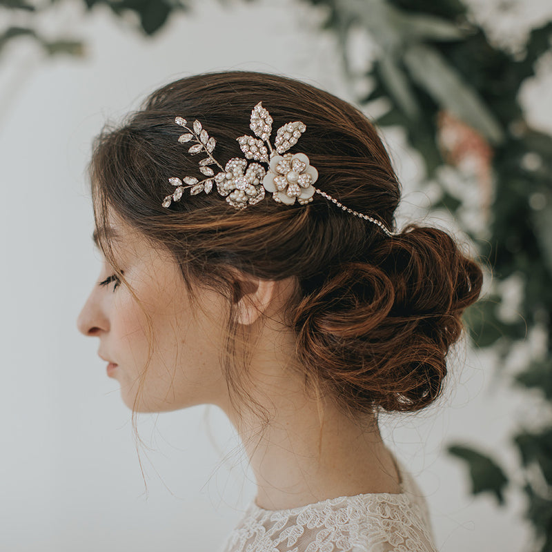 Kiki duo of blossoms swag headpiece - Liberty in Love