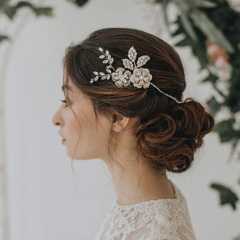 Kiki duo of blossoms swag headpiece - Liberty in Love