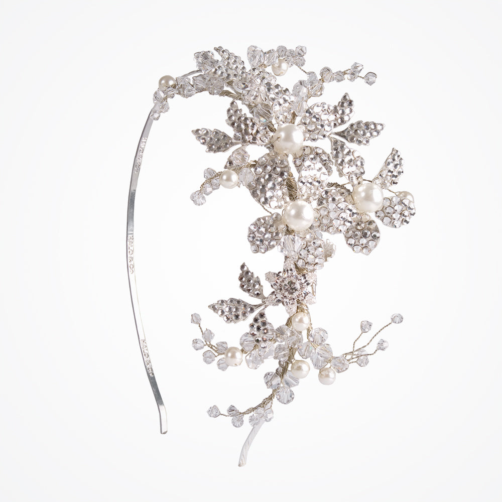 Lacey floral crystal bridal headband