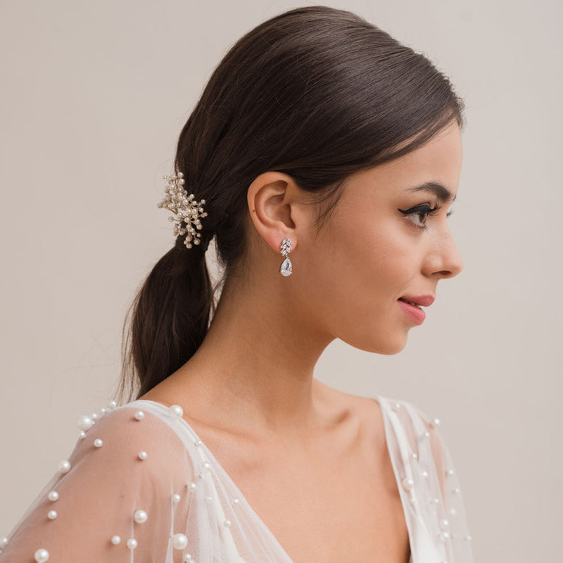 Lara crystal floral drop earrings - Liberty in Love