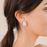 Large pear-cut CZ earrings (silver) - Liberty in Love