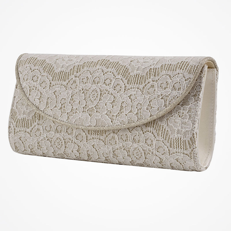 Laurel ivory lace and silver shimmer clutch - Liberty in Love