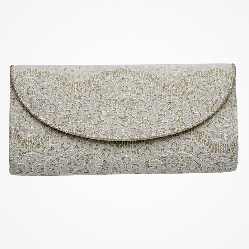 Laurel ivory lace and silver shimmer clutch - Liberty in Love